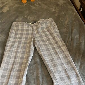 Men's Gray Plaid Pants